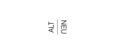 Text "ALT | NEU" in minimalist design, vertically aligned.